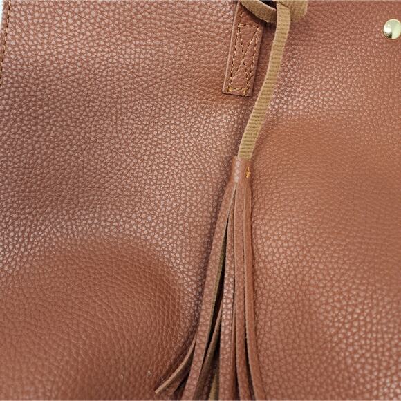 New Brown Tote Bag Snap Closure Shoulder Bag Women's Gift  Pockets Large Bag - Picture 2 of 6